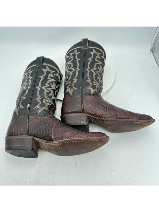 Tony Lama 70s Men Size 8.5D Brown Exotic Genuine Lizard Cowboy Western Boot